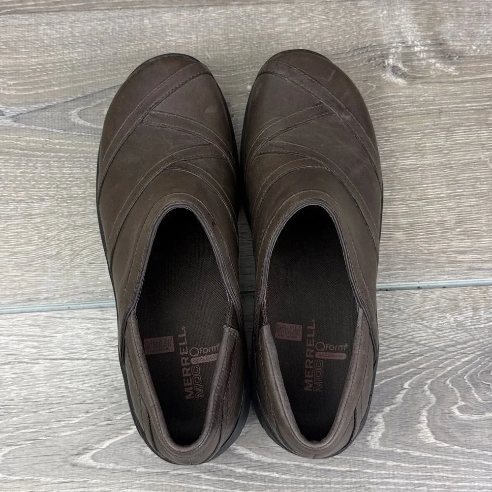 Merrell Encore Eclipse Women’s Size 8 Smooth Bug Brown Leather Slip On Shoes
